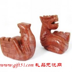 2012年吉祥物龍鳳呈祥擺件 石雕工藝品