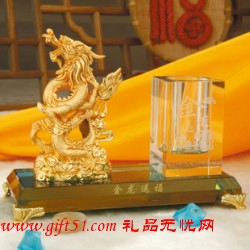 金龍送福文具臺(tái) 辦公室禮品