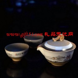 紫砂瓷盛世銀妝仁心茶具定制