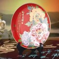 花好月圓紅瓷圓盤(pán)定制 中國(guó)紅瓷圓盤(pán)定做